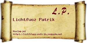 Lichtfusz Patrik névjegykártya